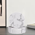 thumbnail image 4 of veasfak Imitation Marble Coasters for Drinks Anti-Scratch Cup Mat Kitchen Decor marble marble grain white, 4 of 8
