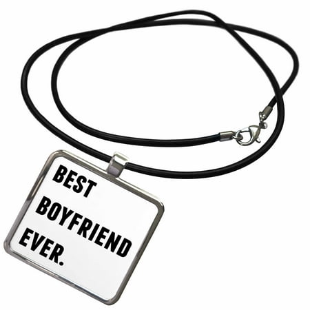3dRose Best Boyfriend Ever, Black Letters On A White Background - Necklace with Pendant (Best Boyfriend Ever Letter)