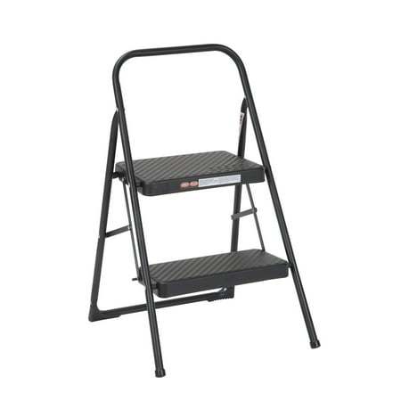 UPC: 0044681314032 | COSCO 2-Step Household Folding Steel Step Stool  All Black  7ft 11in Reach Height