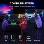 ISHAKO Wireless Controller for P4/Pro/Slim and PC, RGB Game Controller, Black