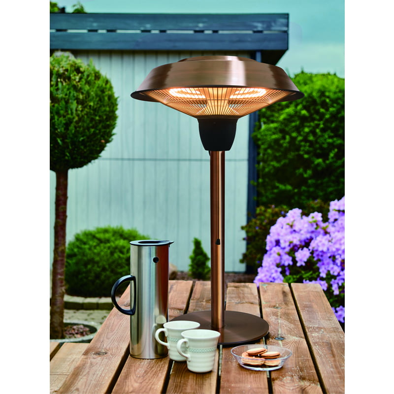 Star Patio Electric Patio Heater Electric Outdoor Heater Portable Heater with Hammered Bronze Finished 1500W Tabletop Heater Infrared Heaters Outdoor Space Heater STP1566-BT