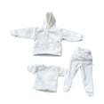 thumbnail image 2 of 3x 1/12 Sudadera Conjunto Ropa deportiva Sudadera con capucha Pantalones Disfraz Ropa en miniatura para Blanco, 2 of 9