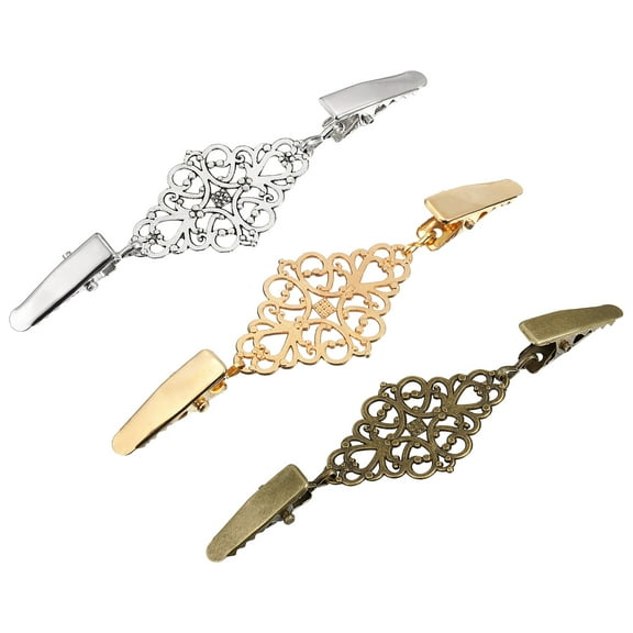 Uxcell 3 Pack Sweater Clips Retro Cardigan Collar Clips Shirt Clips Dresses Clip(Gold, Silver, Bronze)