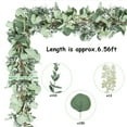 thumbnail image 5 of Scidweet 2 Pack Christmas Greenery Garlands, 13 ft Artificial Greenery Eucalyptus leaf Garland with White Buds for Home Wedding Party Table  Mantle Holiday Christmas Decorations, 5 of 7