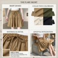 thumbnail image 6 of Women‘s Ice Silk Quick Dry Wide Leg Capri Pants, Summer Casual Loose Fit Knee Length Shorts with Pockets, Lightweight Flowy Lounge Culottes for Beach Travel, 6 of 8