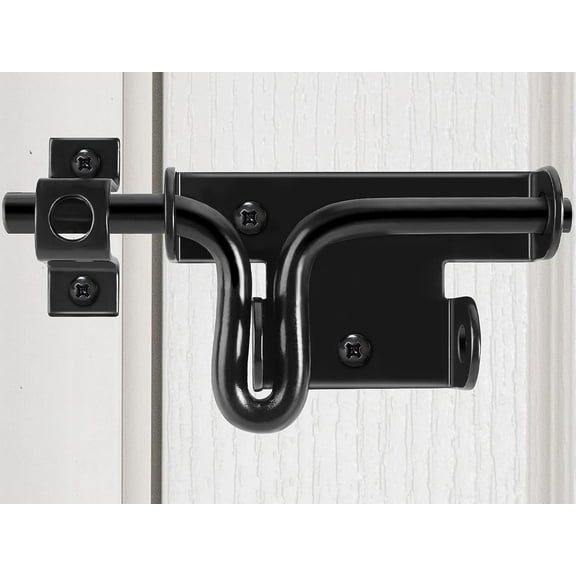 Door Lock Bolt Gate Latch - Heavy Duty Fence Slide Latches Outdoor Doors Latches Hardware Vinyl Gates Locks Black Barrel Bolt Locking Sliding Bolt