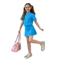 thumbnail image 3 of Grblisyd Girls 2 Piece Outfits Cute Solid Color Short Sleeve Tops and Casual Skirt Set, 3 of 5