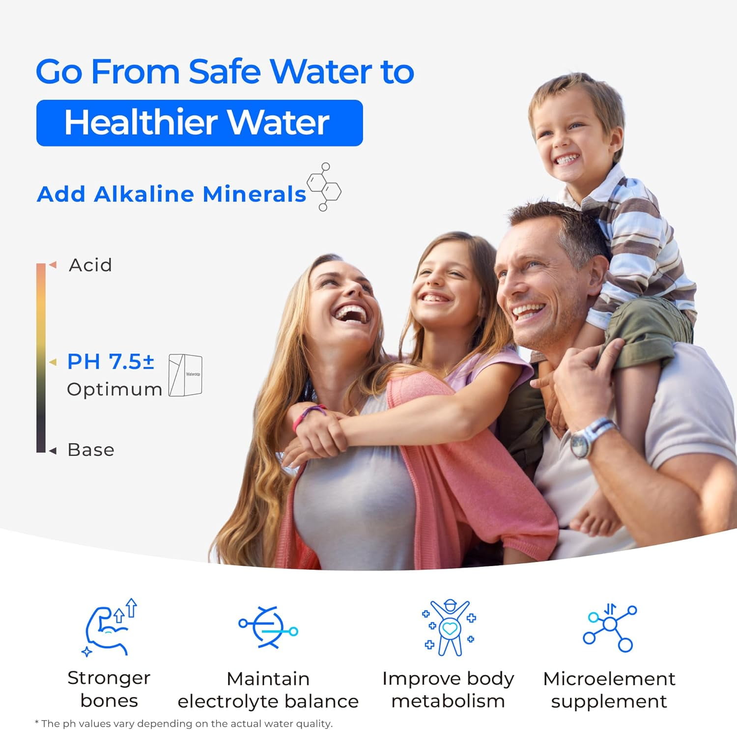 Waterdrop X12-Alkaline Mineral pH+ Reverse Osmosis System, NSF/ANSI 42&58&372 Certified, 1200 GPD RO Water Filter, 11-Stage Filtration Tankless RO System, 3:1 Pure to Drain, UnderSink, BPA Free