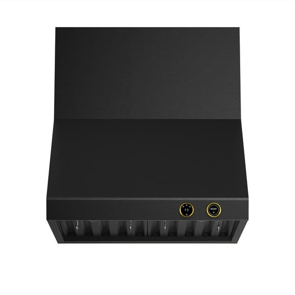 30 in. 900 CFM Wall Mount Range Hood in Titanium Stainless Steel with Gold