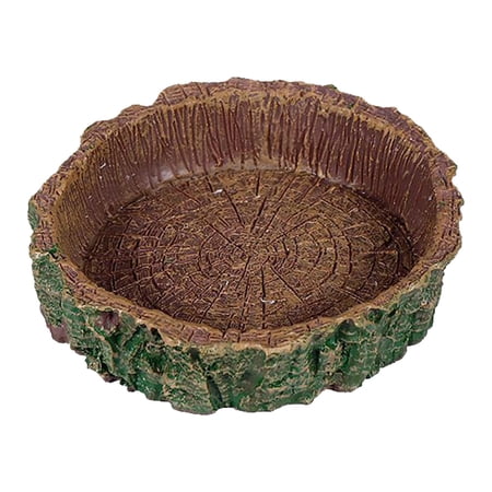Reptile Feeding Bowl Water Dish Feeder PVC Resin Construction Suitable for Small Pets and Aquarium Decor