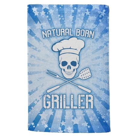 Natural Born Griller Blue All Over Hand Towel