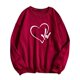 thumbnail image 1 of Gibobby Temperamento Pullover Top Sudadera con capucha de manga larga con cuello redondo y camisa para correr con estampado de amor para parejas para mujer (Rojo, XXL), 1 of 4