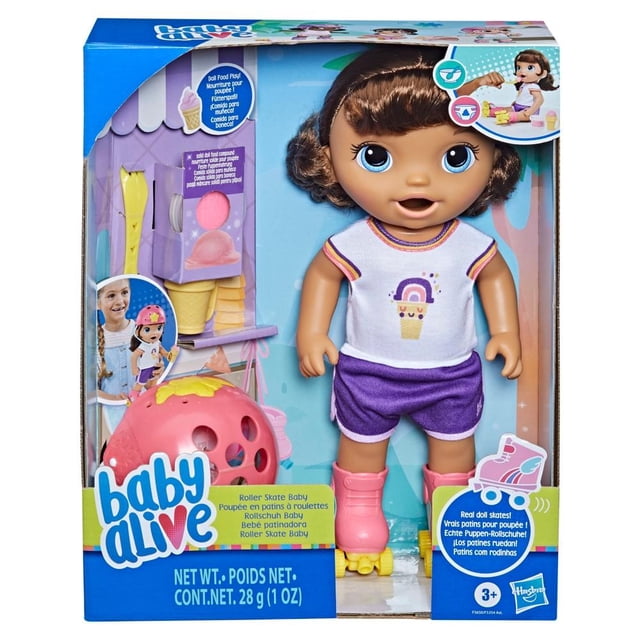 Muñeca Baby Alive Hasbro Bebé Patinadora Cabello Castaño