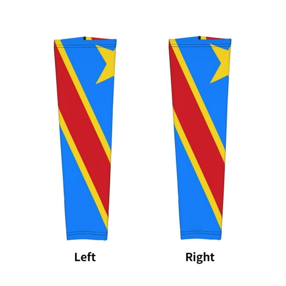 Congo Flag Arm Sleeves For Men And Women Compression Sun Protection Tattoo Cover Up Baseball Basketball Running