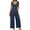 Navy, variant on Jumpsuits Overalls for Women Casual Adjustable Straps Round Neck Lace Up Solid Color Fashion Loose Summer Rompers Jumpers with Pockets