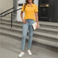 thumbnail image 4 of Hot Sale!!Women's Short Sleeve Shirts Summer Button Down Collared Tops Casual Loose Tees, 4 of 6