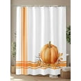 thumbnail image 4 of Boho Pumpkins Fall Thanksgiving Shower Curtain, Orange Stripe Bathroom Decor Curtains Set with Hooks, White Waterproof Fabric Home Accessories， Stall 54 X 78 Inch, 4 of 6