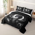 thumbnail image 3 of Metsweet Magic Dragon Twin Quilt Set, Gothic Animal Twin Coverlet Set, Black Blue Gray, 3 of 7