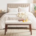 thumbnail image 3 of ZALIX Upholstered Bench for Bedroom End of Bed,42.5-inch Entryway Bench for Living  Bench with Padded Seat and Solid Wood Leg for Kitchen  and Hallway (Bench, Beige), 3 of 7