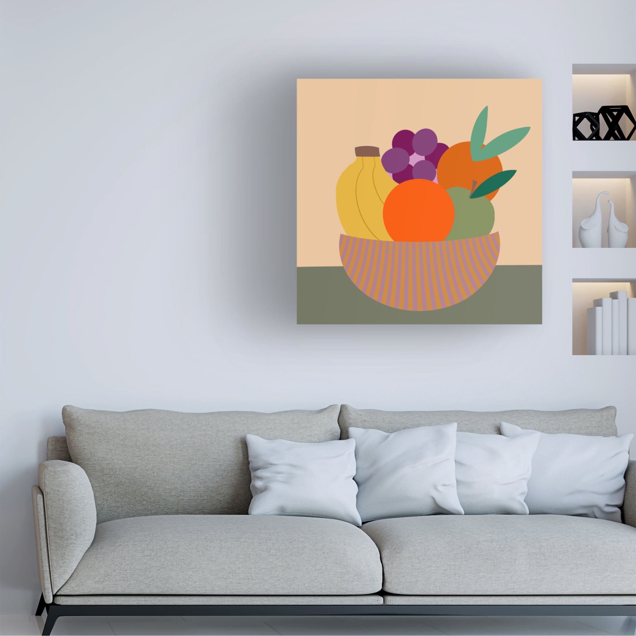 Trademark Fine Art Regina Moore Graphic Fruit Bowl IV Canvas Wall Art