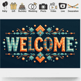 thumbnail image 4 of Welcome Backdrop Decorative Banner Event Background Sign Display Ceremony Party Office Festival Decor Design Artistic Colorful Promotional Wall Hanging, 4 of 4
