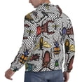thumbnail image 6 of Picia Bright Insects Pattern Casual Men's Hoodie - Lightweight Hooded Sweatshirt with Kangaroo Pocket, Comfortable Pullover for Everyday, Travel-XX-Large, 6 of 7