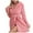 Pink, variant on Women Plush Robes Long Gown Coral Solid Long Sleeve Thickened Knee Length Home Wear Cozy Warm Bathrobe Blue M