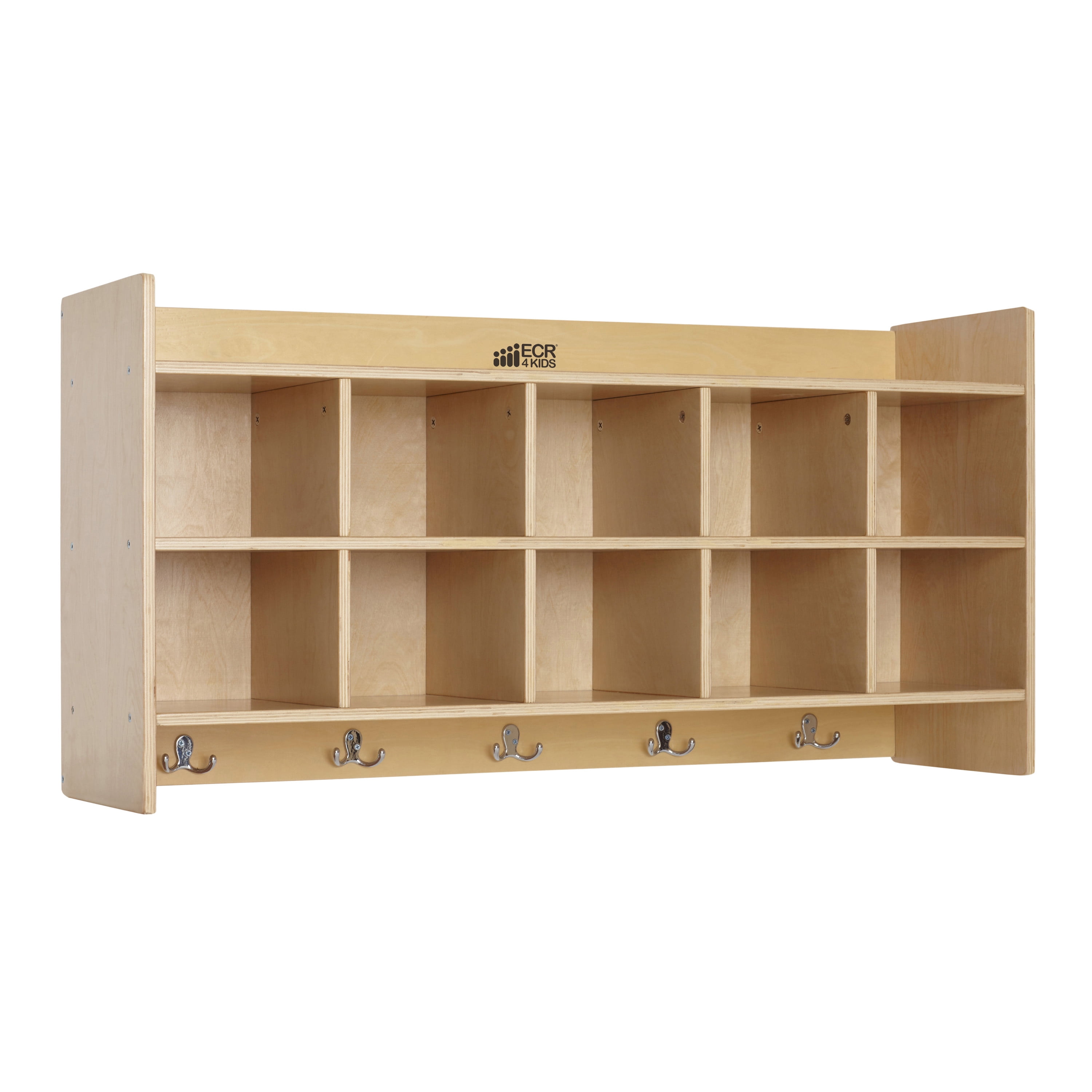 Birch 10Section Hanging Coat Locker with Shelf