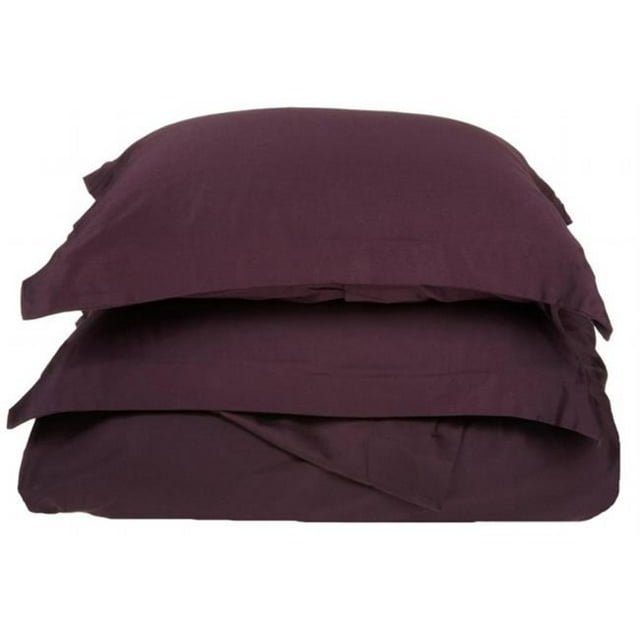 400 Thread Count Egyptian Cotton Full/ Queen Duvet Cover Set Solid Plum