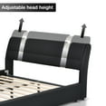 thumbnail image 4 of Amolife Queen Size Black Bed Frame with Iron Piece Adjustable Headboard, 4 of 6