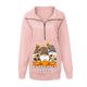 thumbnail image 4 of Sudadera con cuello en V para mujer, bonita sudadera recortada con cremallera para entrenamiento, Tops de Acción de Gracias para mujer Pompotops FGAJ19742, 4 of 5