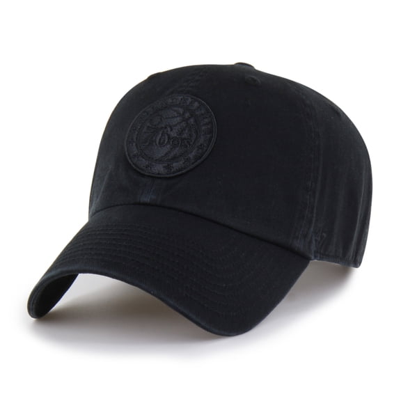 Men's '47  Philadelphia 76ers Black on Black Clean Up Adjustable Hat