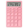 thumbnail image 1 of Calculadora bolsillo y escritorio PINK UNIONE LCD brillante, doble alimentación. Color: Negocios, Oficina, Escuela (3.3×5.4in), 1 of 3
