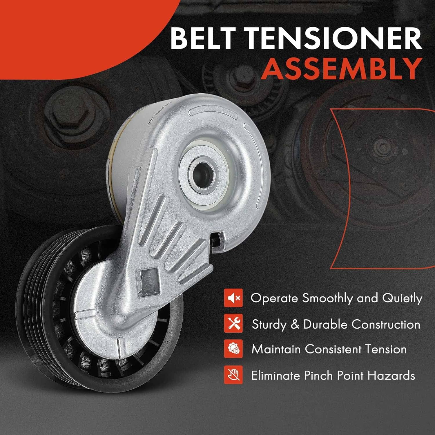 A-Premium Belt Tensioner Assembly Compatible with Ford Ranger Explorer 1993-2000 Aerostar 1996-1997 Mercury Mountaineer 1998-1999 V6 4.0L