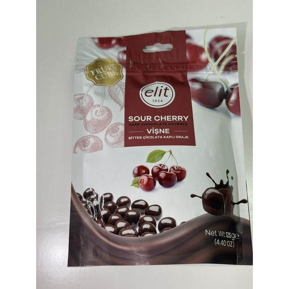 Elit Dark Chocolate Covered Sour Cherry Dragee - 1 Pack