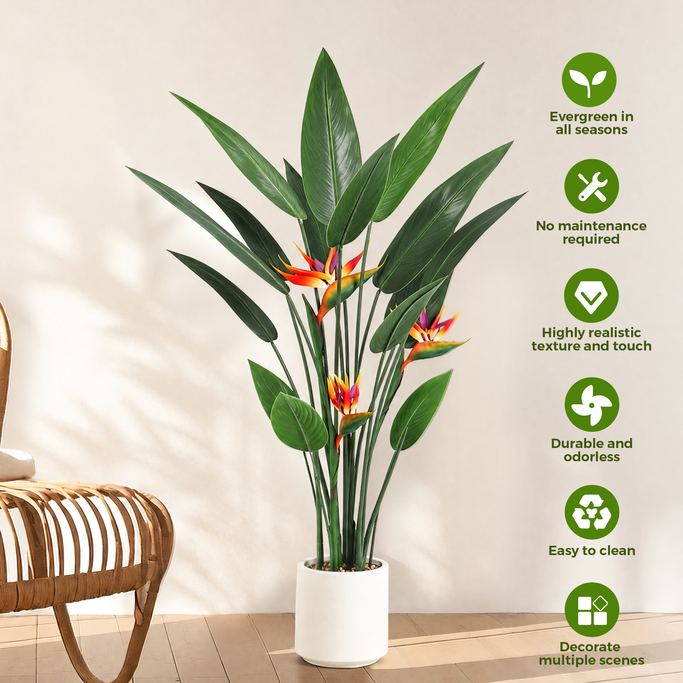 Vipuse 4-Foot Artificial Bird of Paradise Tree photo 3