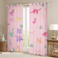 thumbnail image 2 of Manfei Teens Kawaii Dinosaur Black Out Curtains, Cute Cartoon Animal Curtains Pack of 2 (42x63 Each), Initial A to Z Letter Bedroom Curtains, Black Out Curtains Home Decor, 2 of 6