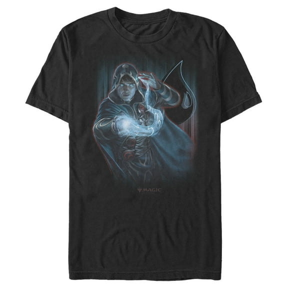 Men's Magic: The Gathering Blue Water Mage  Graphic Tee Black Large
