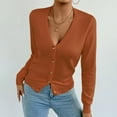thumbnail image 5 of Bxsruta Cardigan for Women, Women's Solid Color V-neck Knitted Sweater Button Up Cardigan Top, 5 of 7