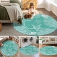 thumbnail image 5 of Round Rug 3.3Ft Washable Non-Slip, Teal Coastal Circle Area Rugs for Living Room Bedroom, Starfish Coral Summer Beach Ocean Indoor Floor Mats Carpet Runner for Home Decor Aesthetic, 5 of 8