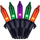 thumbnail image 3 of YULETIME Luces de Halloween de color naranja, verde y morado con alambre negro, 66 pies, 200 unidades de luces navideñas con certificación UL, paquete de 2 juegos de 33 pies, 100 mini luces (naranja,, 3 of 4