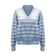 thumbnail image 4 of Gkeoshab Womens Sweaters Long Sleeve Shirts for Women 2025 Fall Clothes Tunic Tops Loose Fit Dressy Crewneck Pullover Sweaters Sky Blue L, 4 of 4