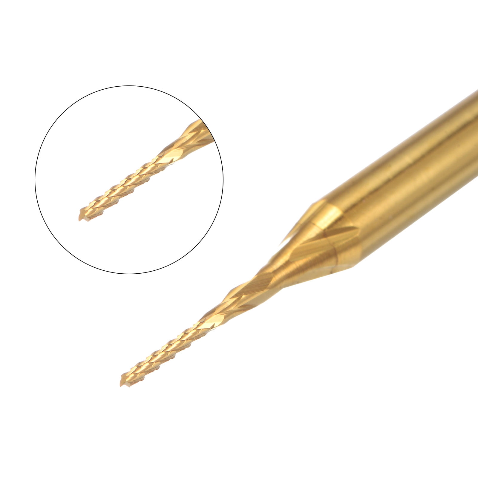 Uxcell  0.028'' Coat Carbide End Mill Engraving Milling Cutter CNC Router Bits Titanium Silver Tone 10Pcs