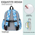 thumbnail image 5 of Blue Wavy Checkered Pattern Backpack for School, Cute School Bag with Adjustable Shoulder Straps and Padded Back, 13.4"x11"x4.7", 5 of 5