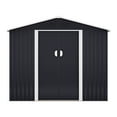 thumbnail image 4 of HOGYME 6' x 8' Outdoor Storage Shed Garden Tool Metal Shed for Backyard Patio Lawn w/ Lockable Doors Vents, Dark Gray, 4 of 18