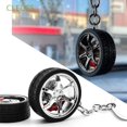 thumbnail image 2 of CLEOES Gracioso Llavero de llanta Creativo Discos de freno llavero Llavero de rueda de coche Aleación Colgante de bolso Llavero de coche Accesorios de coche Regalo Neumático simulado/Multicolor, 2 of 4