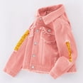 thumbnail image 6 of Hotiary 6-14Y Teens Little Girls Boys Casual Long Sleeve Ripped Denim Jacket Kids Sequins Button Front Distressed Denim Top Outwear With Pockets, 6 of 9