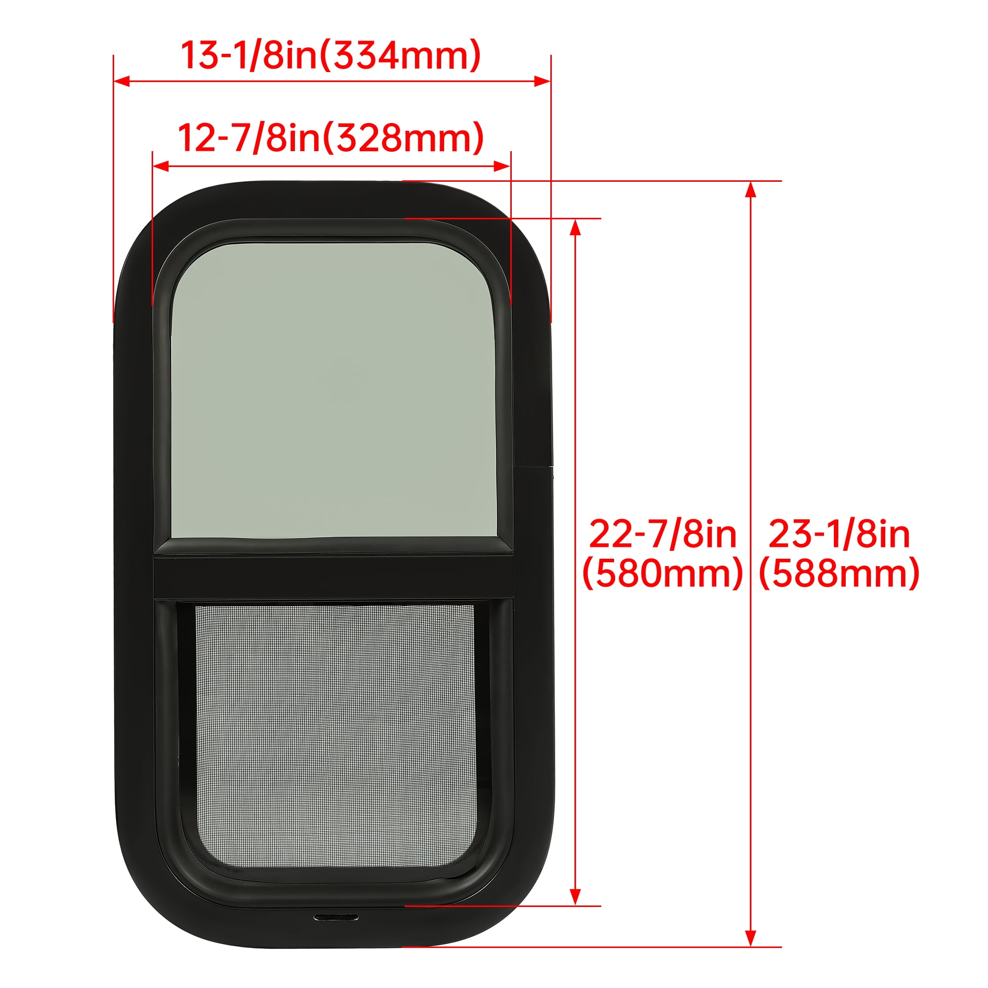 Kojem RV Window 12 x 22 W/Screen Vertical Slider for RV Camper Cargo Trailer