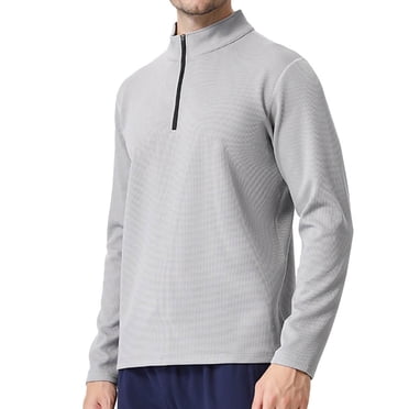 GuangCheng Mens Half Zip Pullover Sweatshirts,Lightweight,Quick Dry,Athletic,Active Tops,Gray,Size 3XL