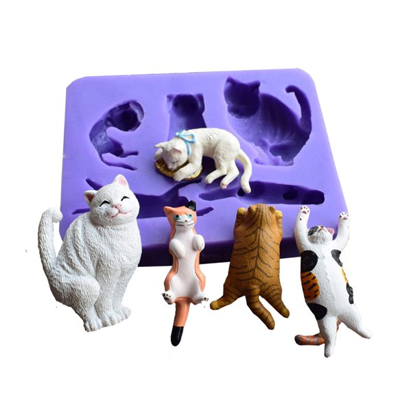Moule en Silicone Chats Mignons, Outil de Décoration de Gâteau Chats Runloo, Moule à Chocolat, Moule à fondant Moule en Silicone Bonbon